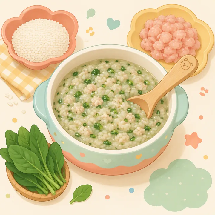 Bubur Saring Ayam Bayam Kaya Zat Besi (9 Bulan)