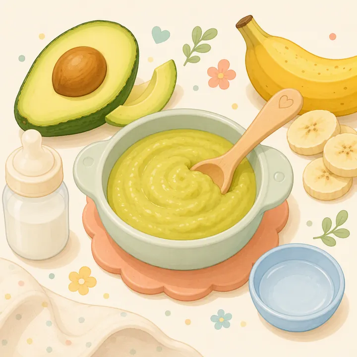 Puree Alpukat Pisang Tanpa Masak (6 Bulan)